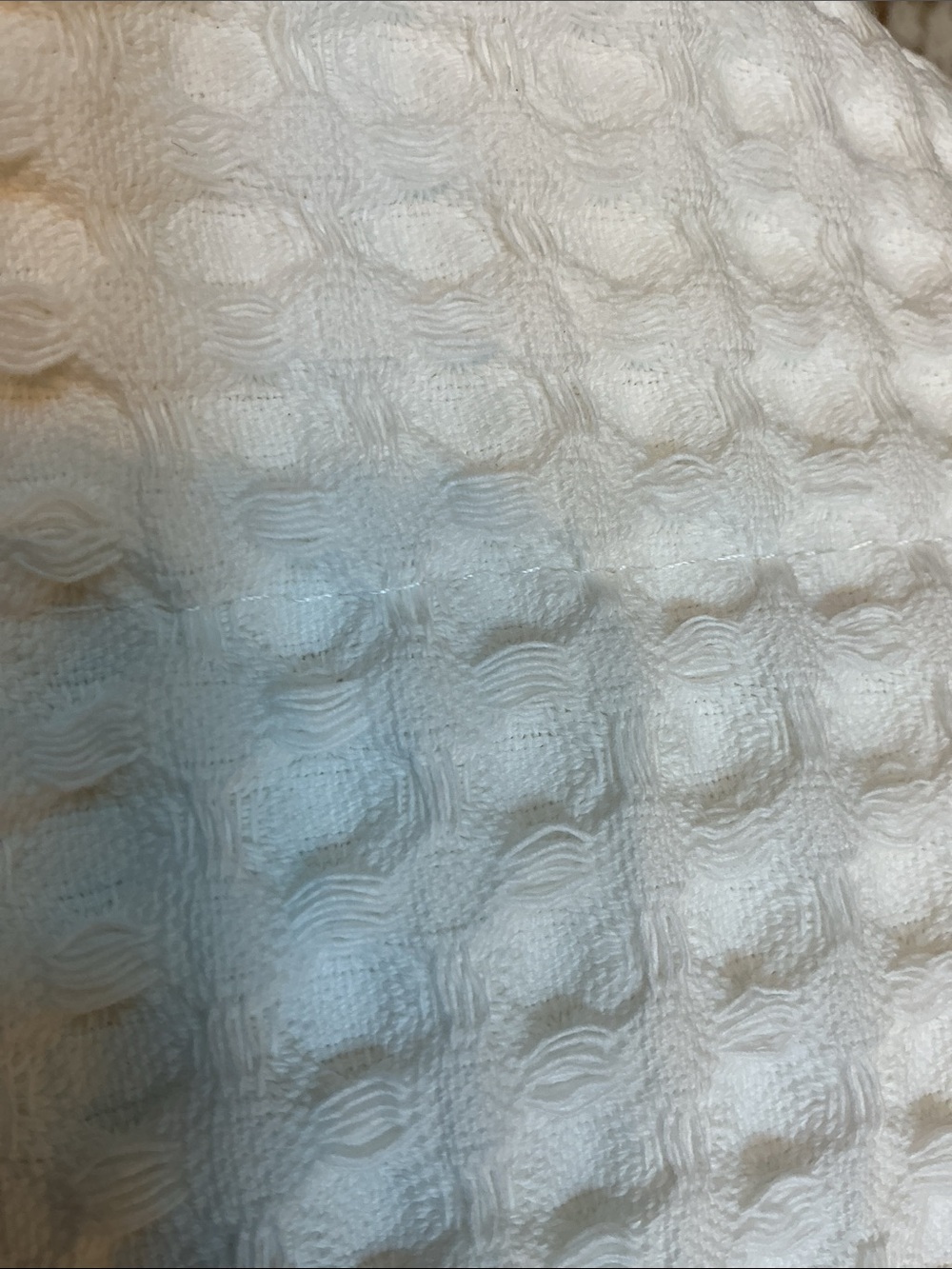 White Waffle Weave Shower Curtain with Metal Grommets - Picture 3 of 4